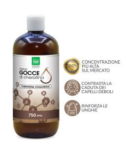 Biomed Nano Gocce Cheratina Colloidale Pura Spray 750 ppm con benefici